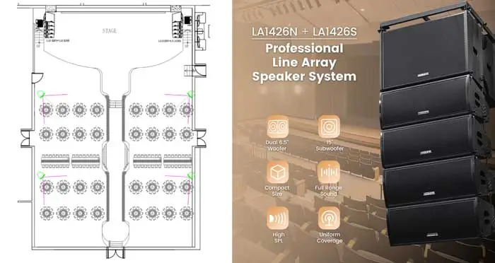 Professional Sound Reinforcement System for Wedding Halls LA1426N+LA1426S - 翻译中... Professional Sound Reinforcement System for Wedding Halls LA1426N+LA1426S - 翻译中...