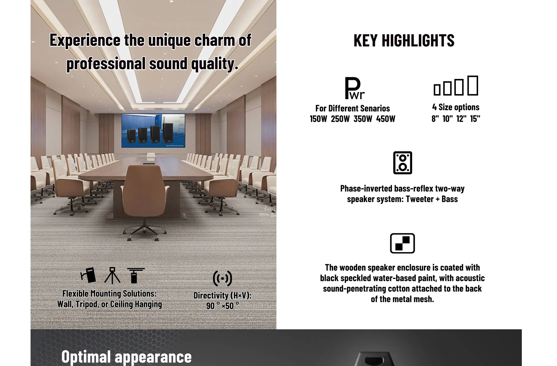 8Ω 150W Professional Conference Speaker - 翻译中...