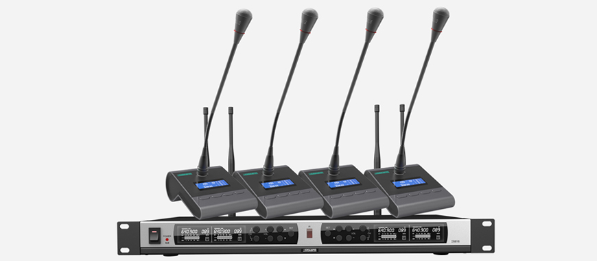 True Diversity UHF Wireless Microphone System (4 rechargable desktop mic) - 翻译中...
