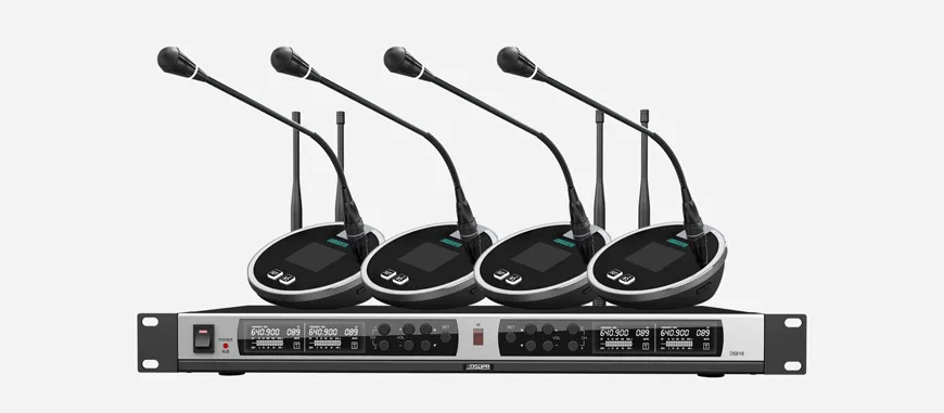 True Diversity UHF Wireless Microphone System (4 rechargable desktop mic) - 翻译中...