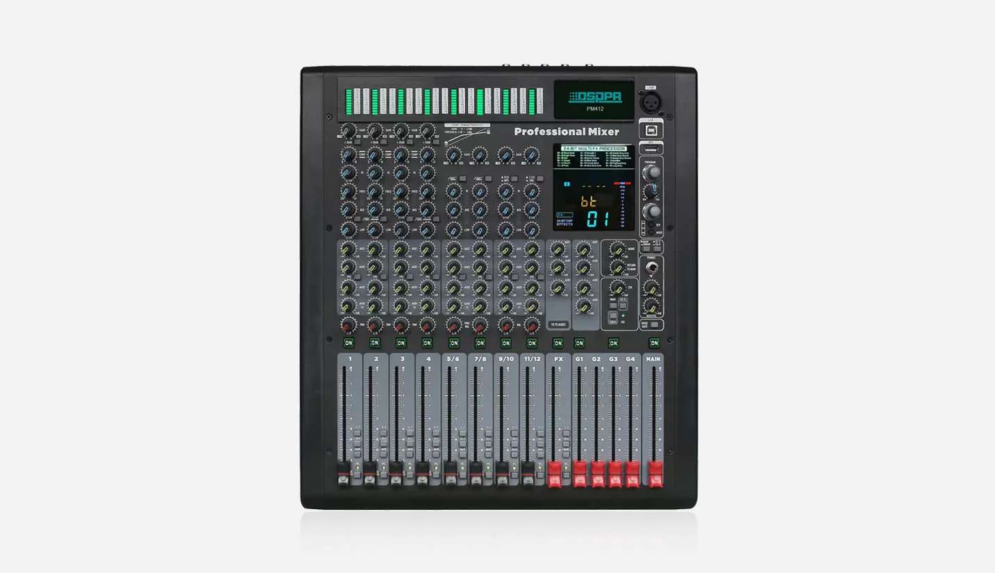 12-Channel 4-Group Bus Mixing Console - 翻译中...